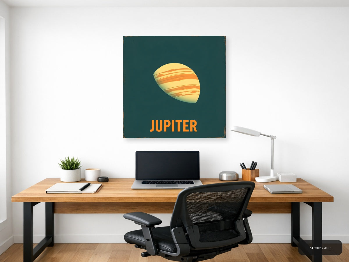 Jupiter Planet Vintage Retro Art - Space Wall Art — A1 / Office
