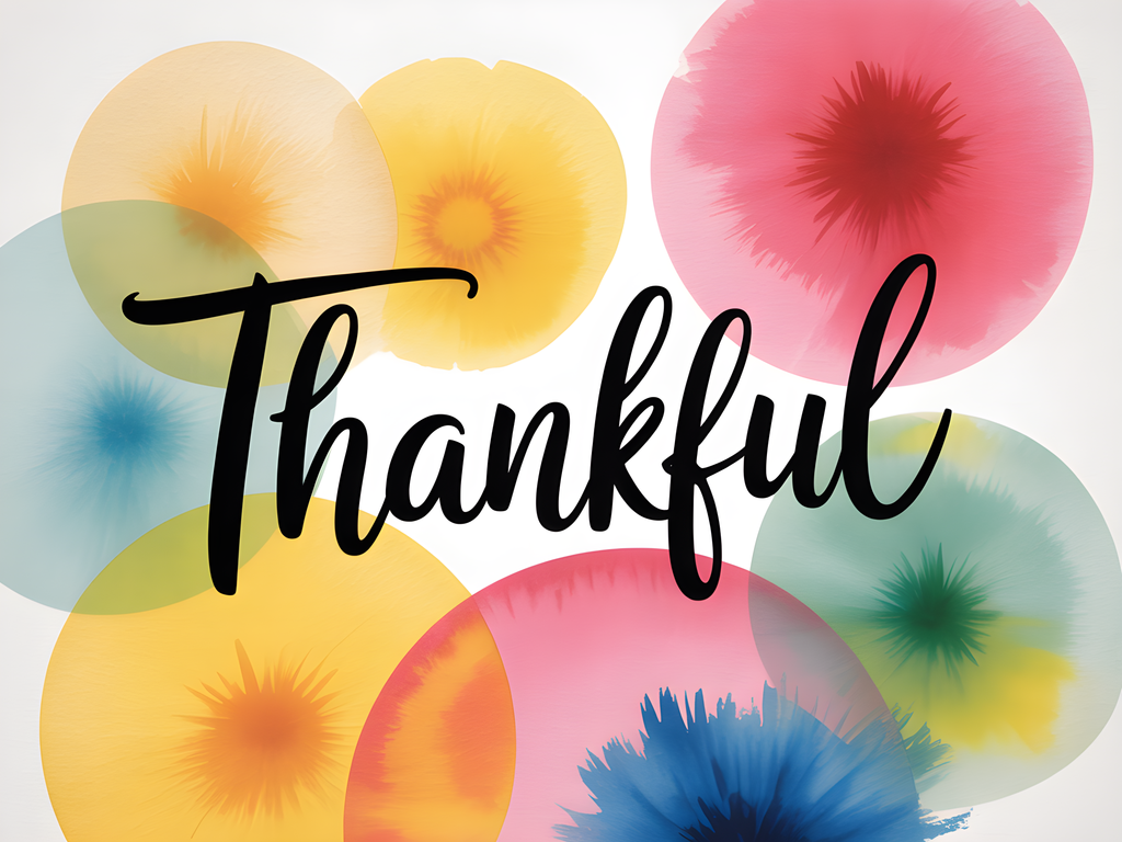 Thankful — Watercolor (Landscape) Canvas Print | Watercolor Wall Art | A4 A3 A2 A1