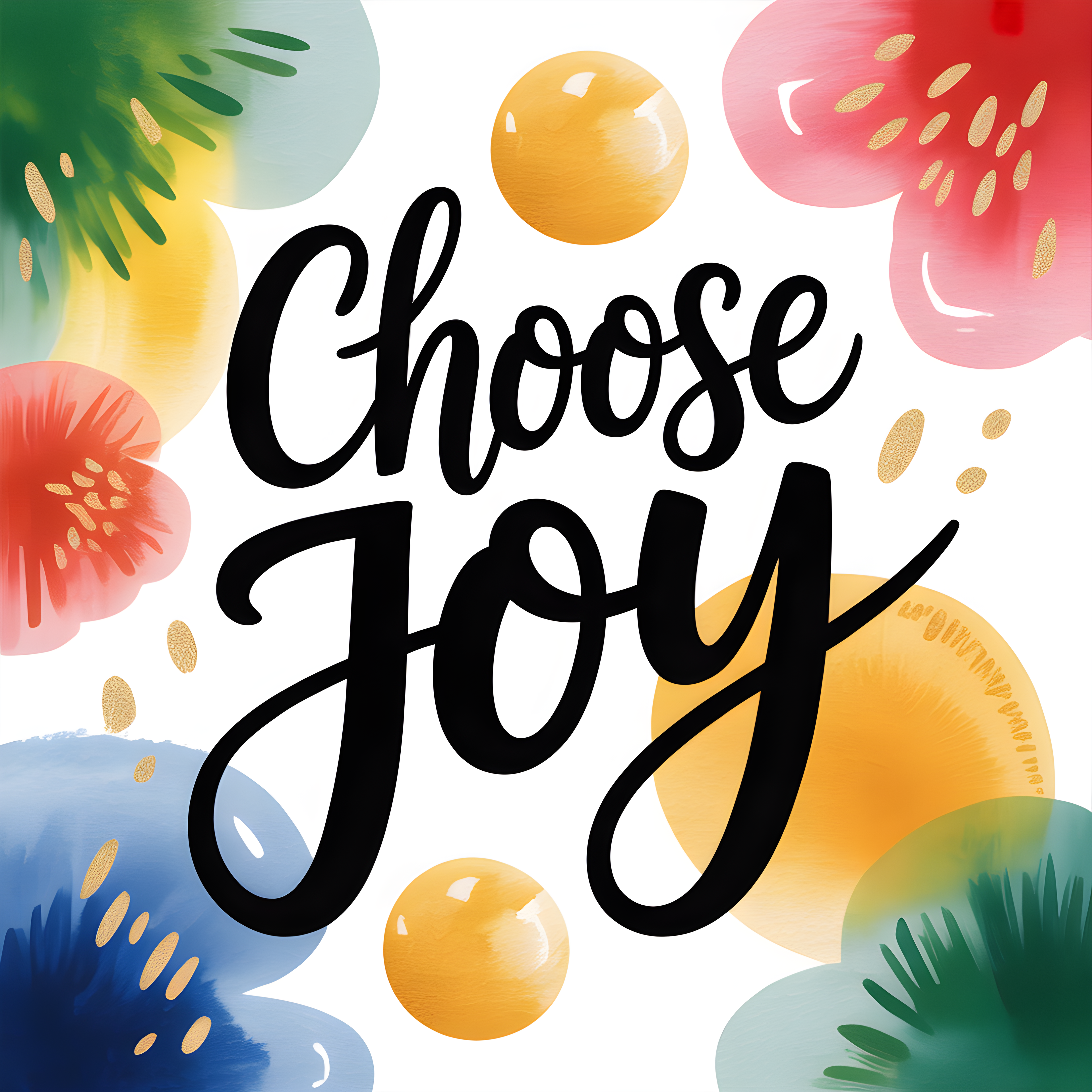 Choose Joy Watercolor Floral Wall Art