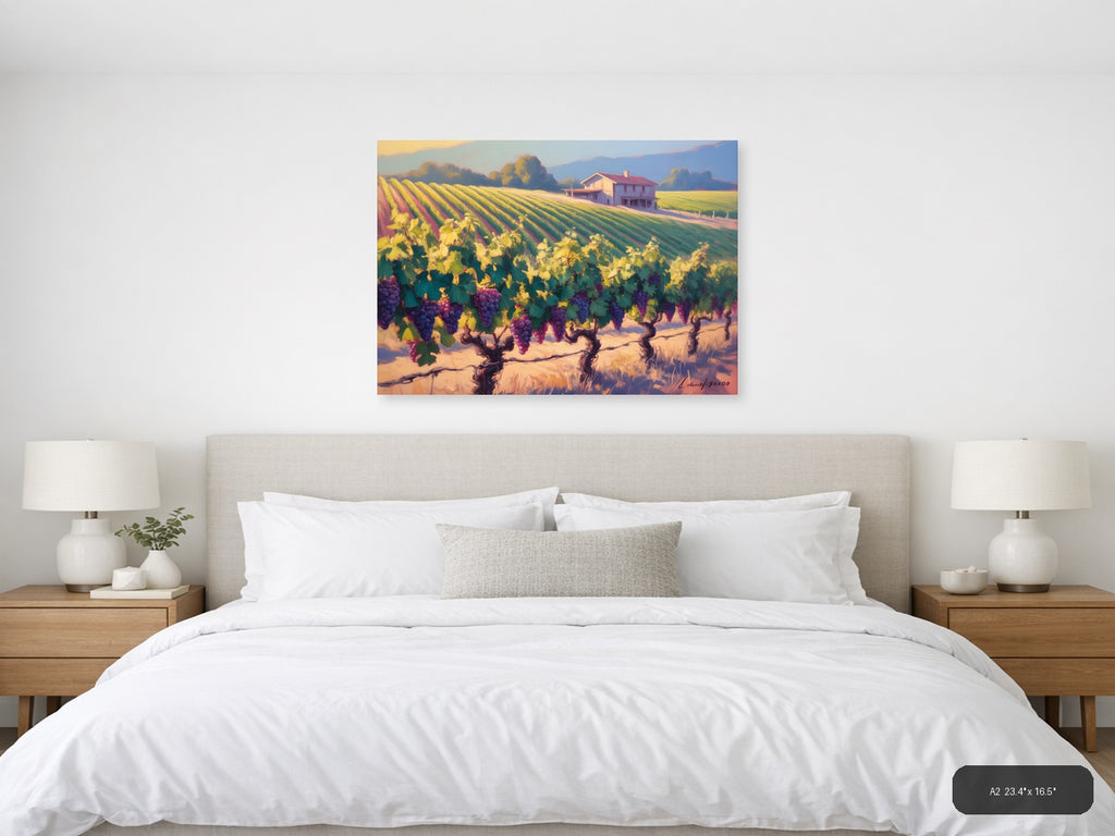 Vibrant Vineyard Landscape Abstract Wall Art — A2 / Bedroom