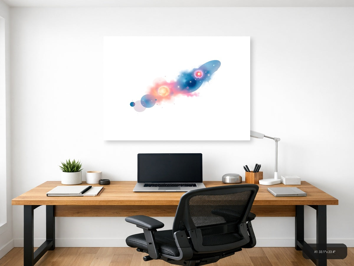 Minimalist Cosmic Galaxy Abstract Wall Art — A1 / Office
