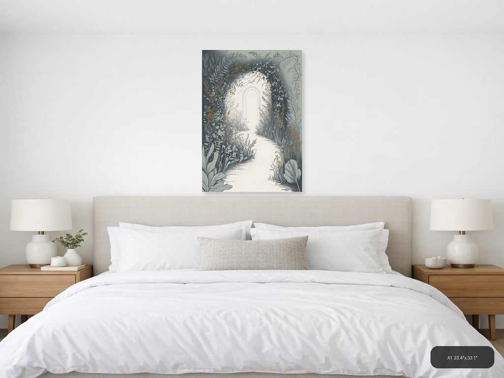Botanical Garden Archway Line Art Wall Art — A1 / Bedroom