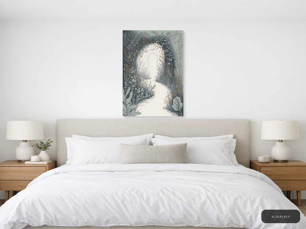 Botanical Garden Archway Line Art Wall Art — A1 / Bedroom
