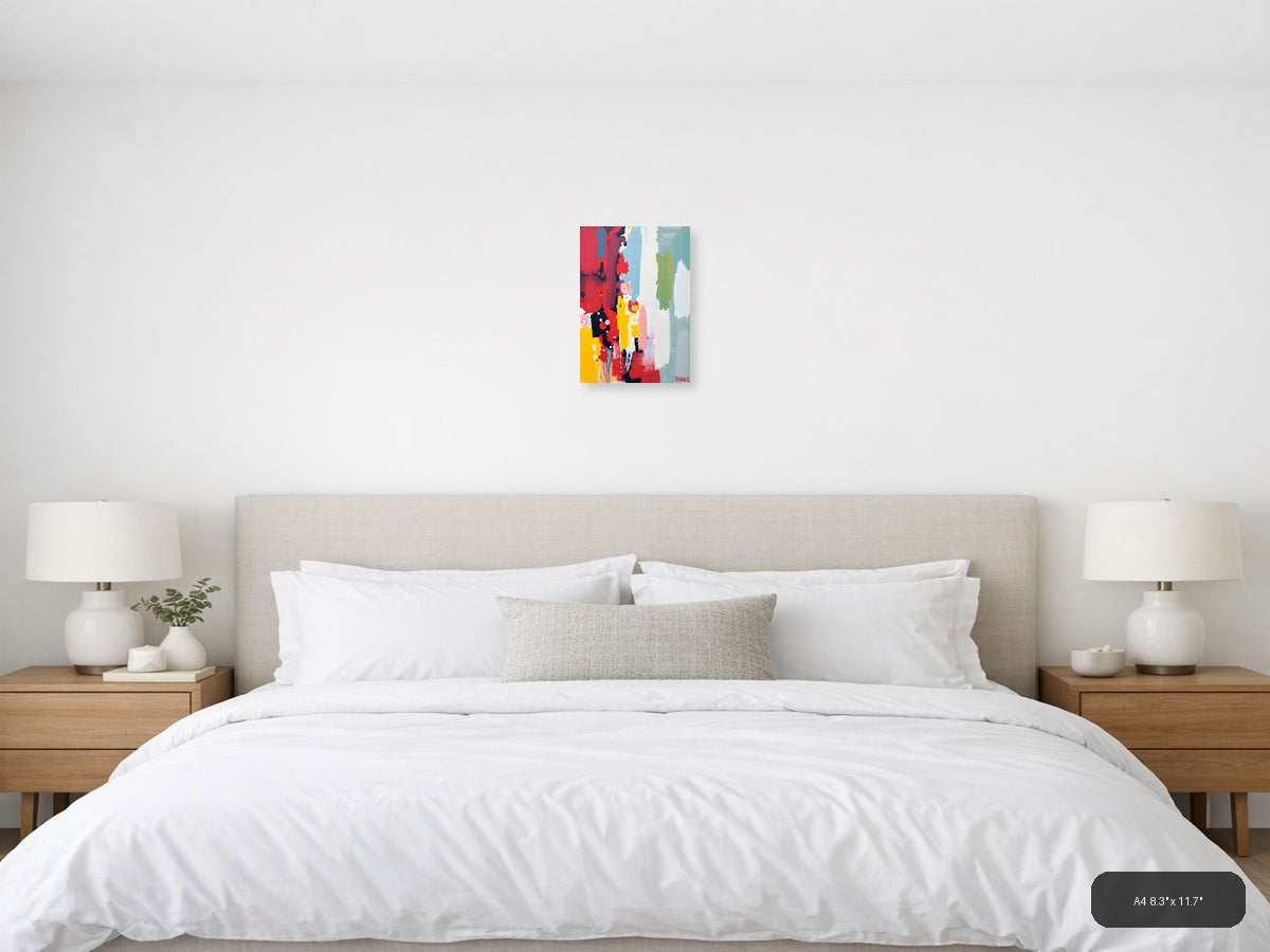Vibrant Abstract Paint Splash Modern Wall Art — A4 / Bedroom