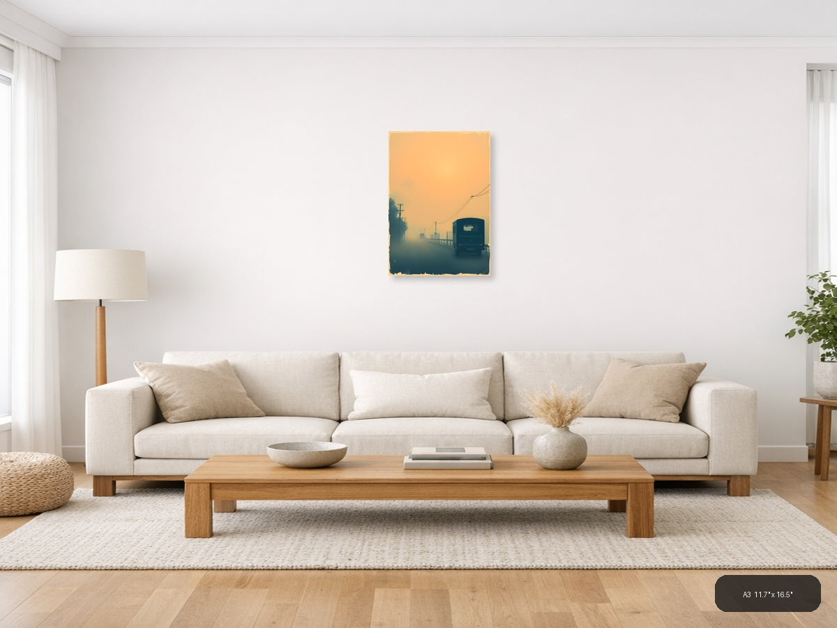 Vintage Misty Road Truck Journey - Retro Wall Art — A3 / Living Room