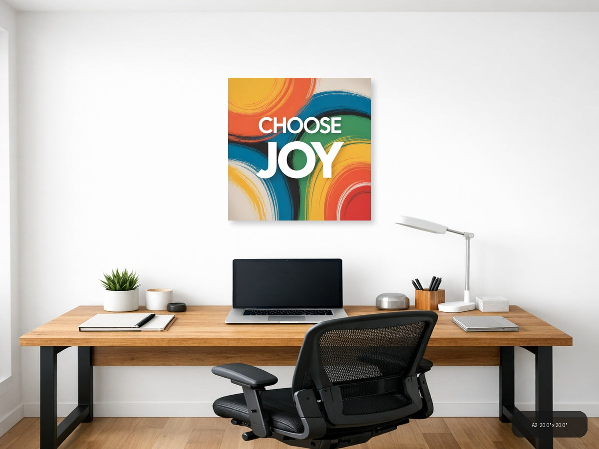 Choose Joy Abstract Colorful Brushstroke Wall Art — A2 / Office