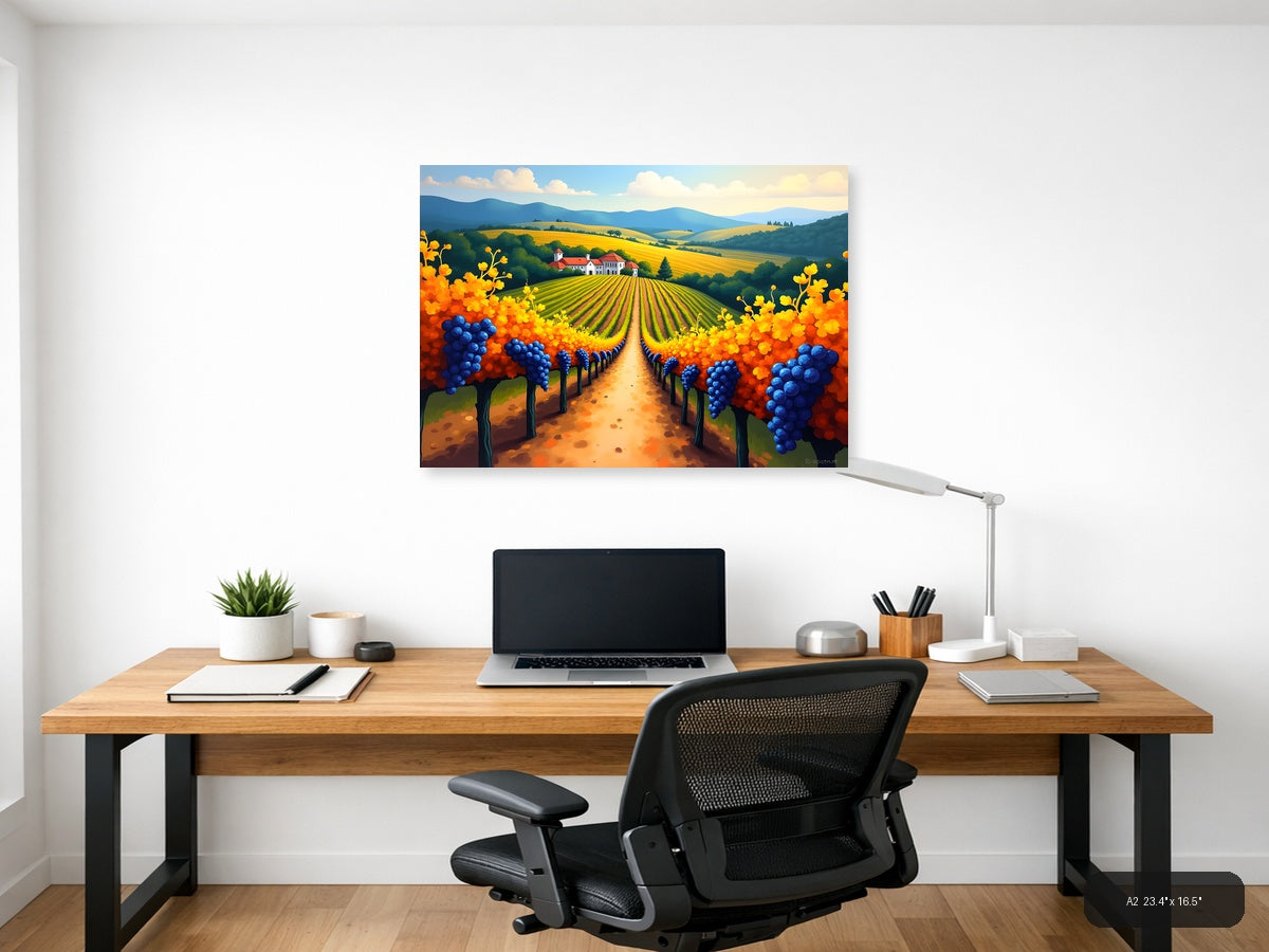 Vineyard Path Landscape Abstract Wall Art — A2 / Office