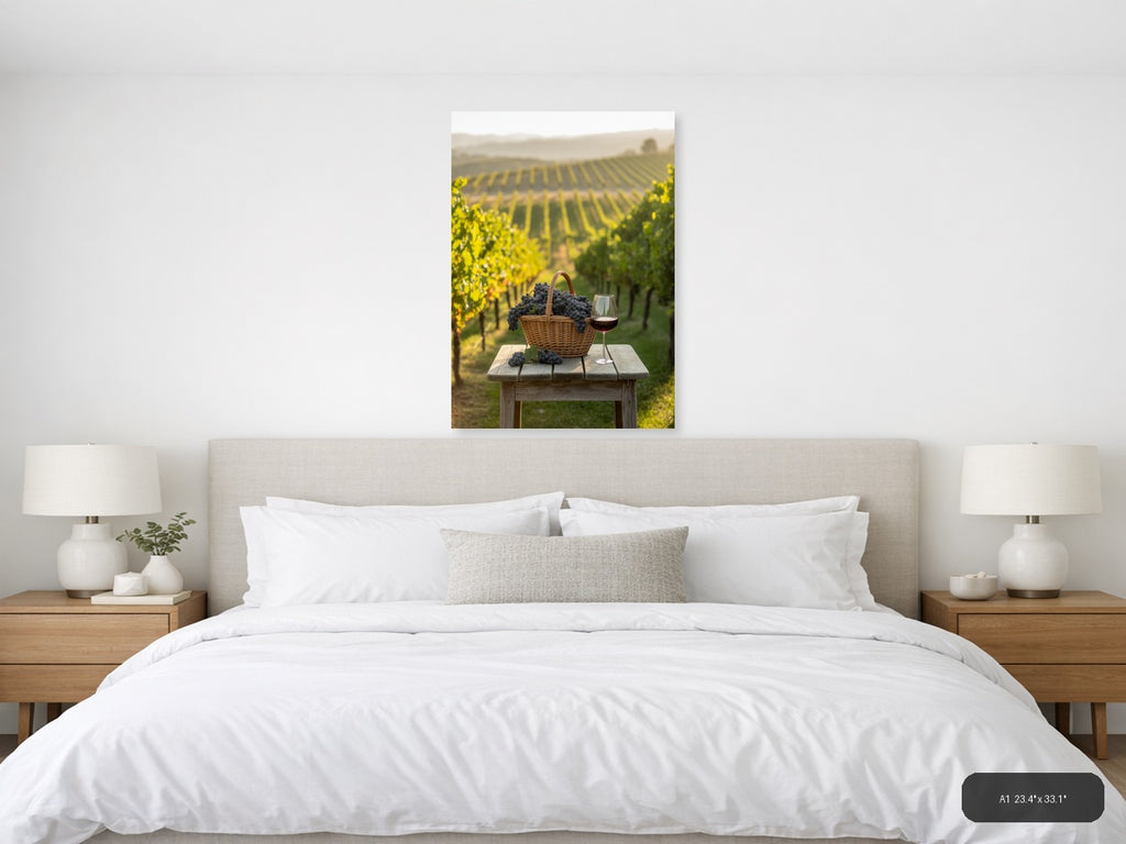 Wine — Minimalist (Portrait) Canvas Print | Minimalist Wall Art | A4 A3 A2 A1 — A1 / Bedroom
