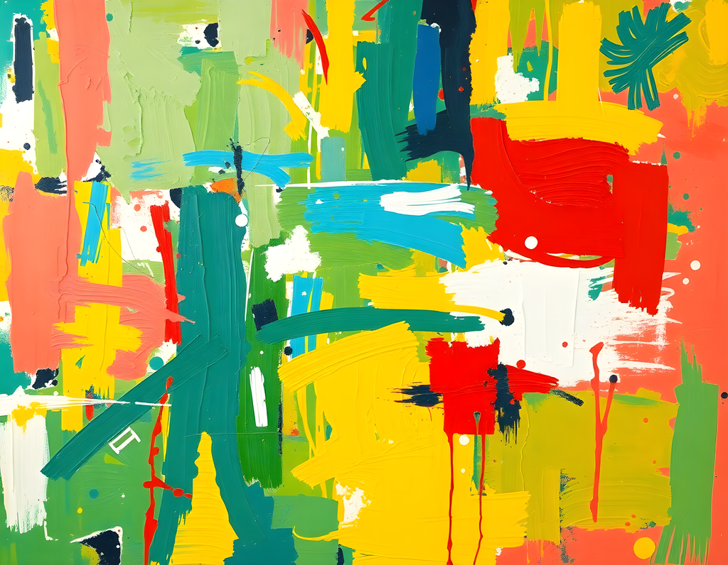 Vibrant Abstract Expressionist Landscape Wall Art