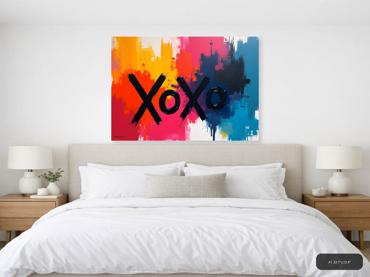 XOXO Abstract Colorful Urban Skyline Wall Art — A1 / Bedroom