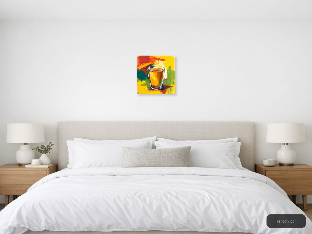 Colorful Abstract Glass of Tea Pop Art Wall Art — A4 / Bedroom