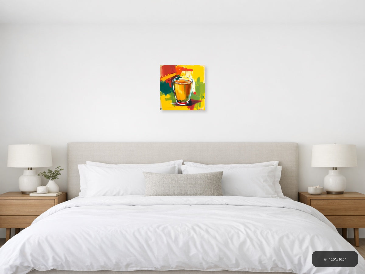 Colorful Abstract Glass of Tea Pop Art Wall Art — A4 / Bedroom