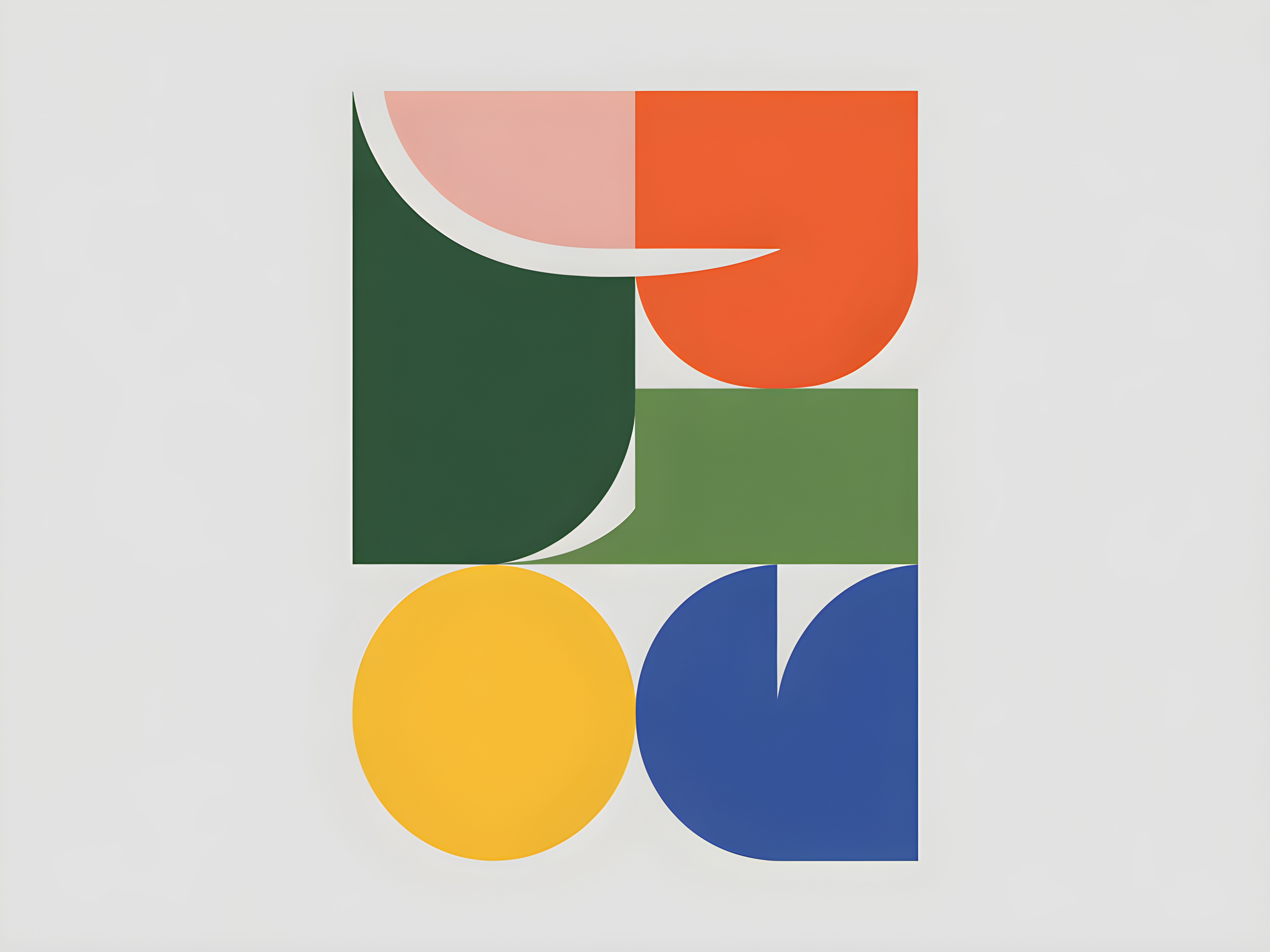Minimalist Geometric Shapes in Bold Colors Wall Art