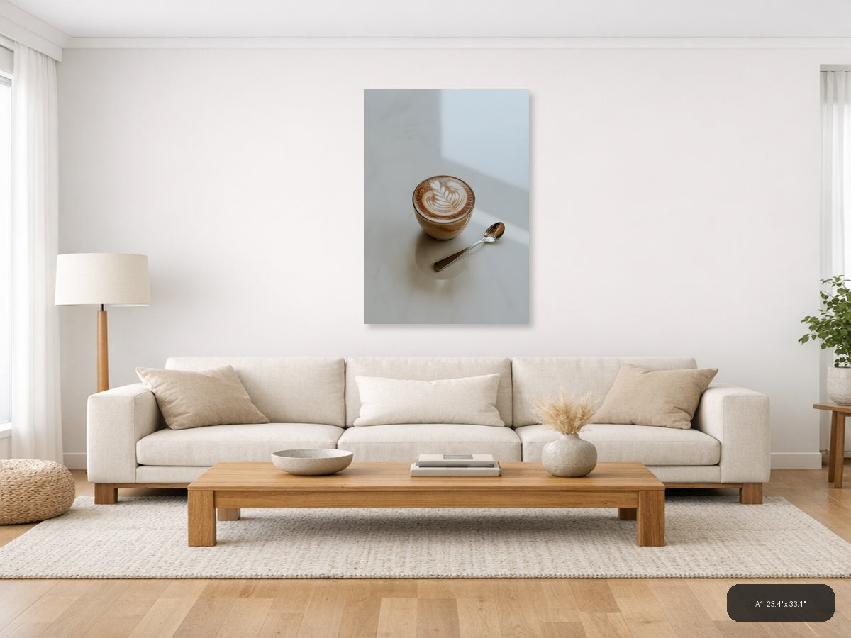Minimalist Coffee Latte Art Wall Art — A1 / Living Room