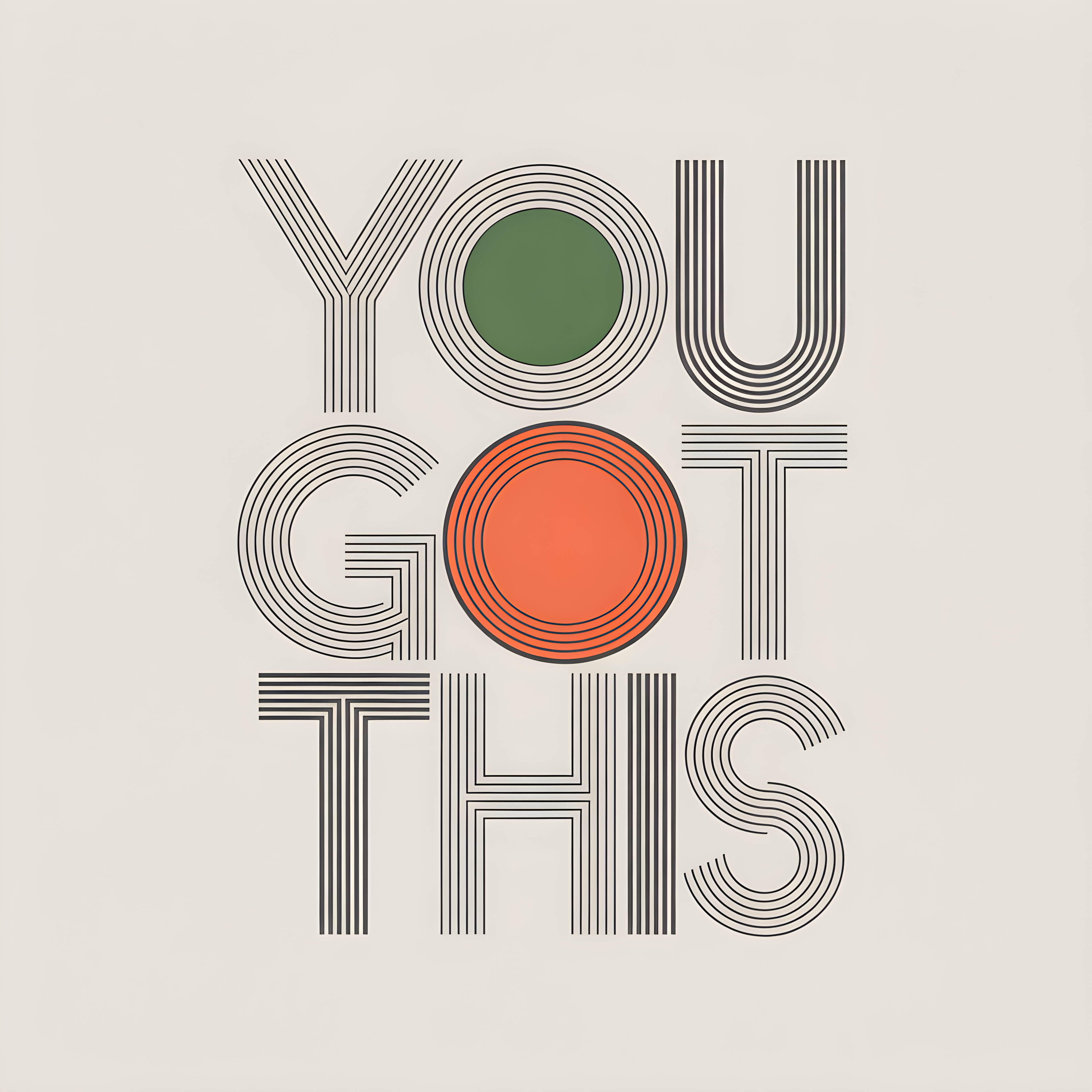 You Got This Motivational Line Art Wall Art