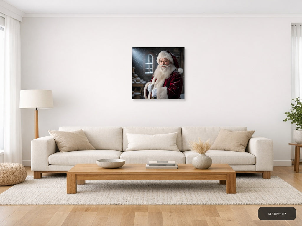 Santa Claus Portrait Winter Photography Wall Art — A3 / Living Room
