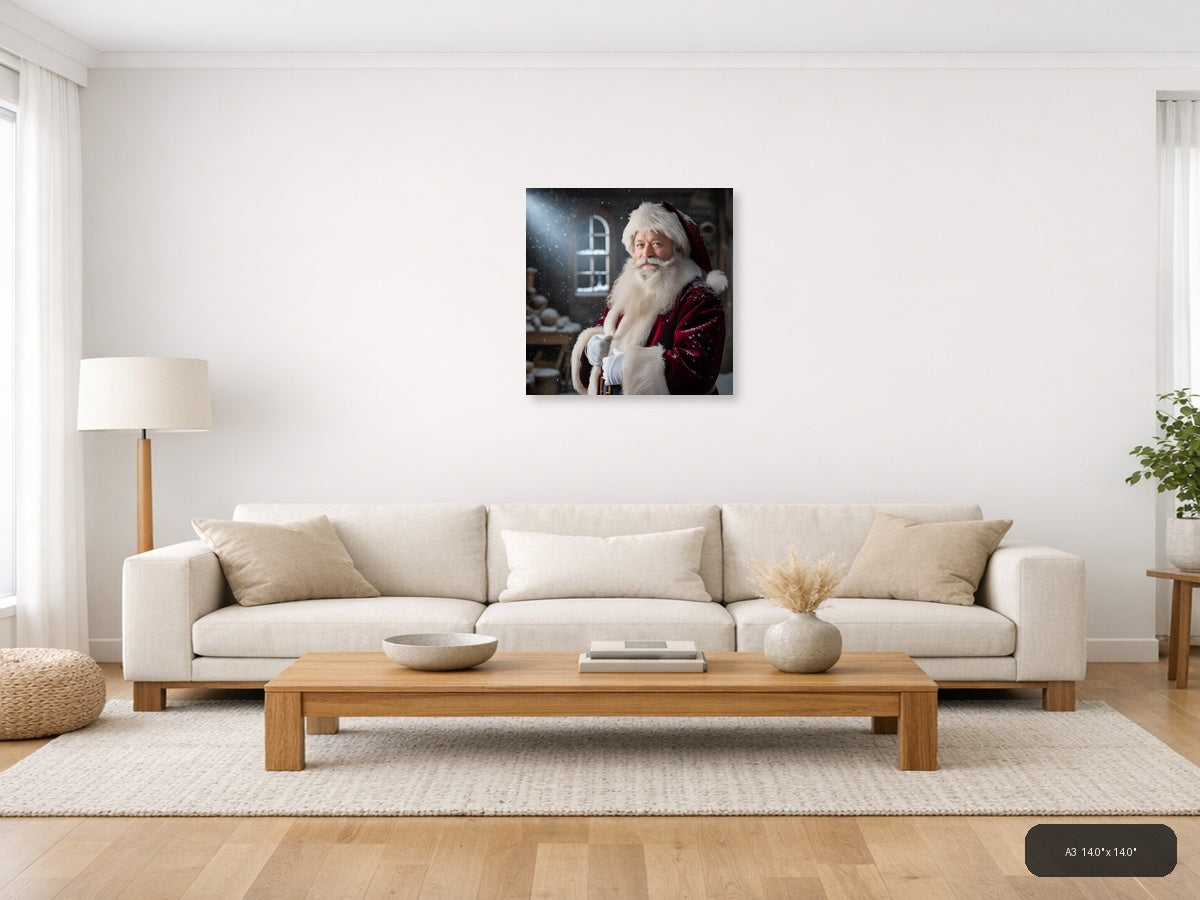 Santa Claus Portrait Winter Photography Wall Art — A3 / Living Room