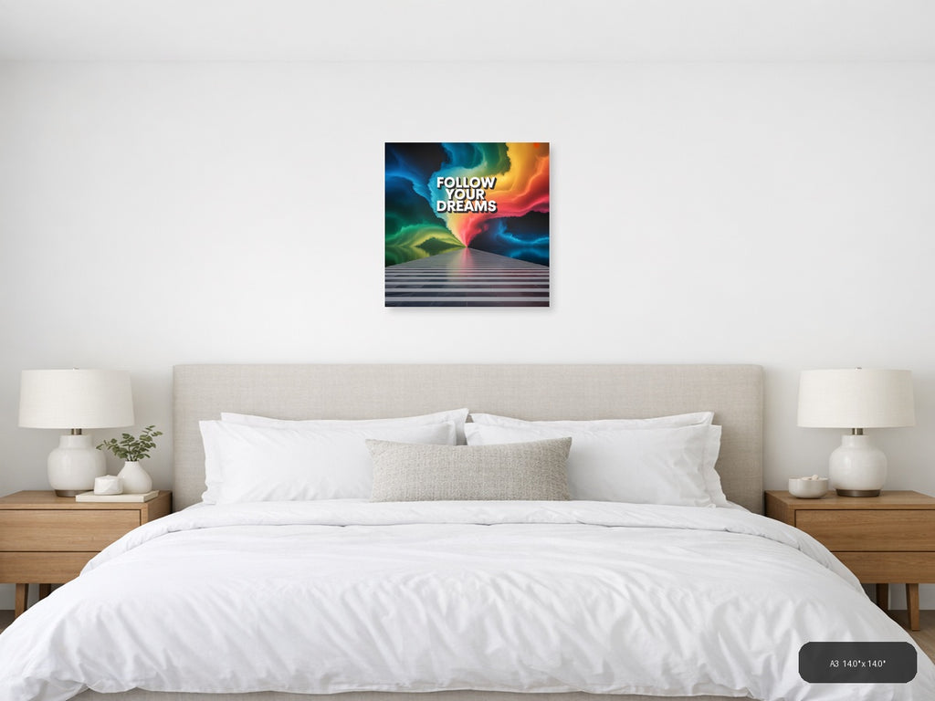 Colorful Abstract Light Rays Photography Wall Art — A3 / Bedroom