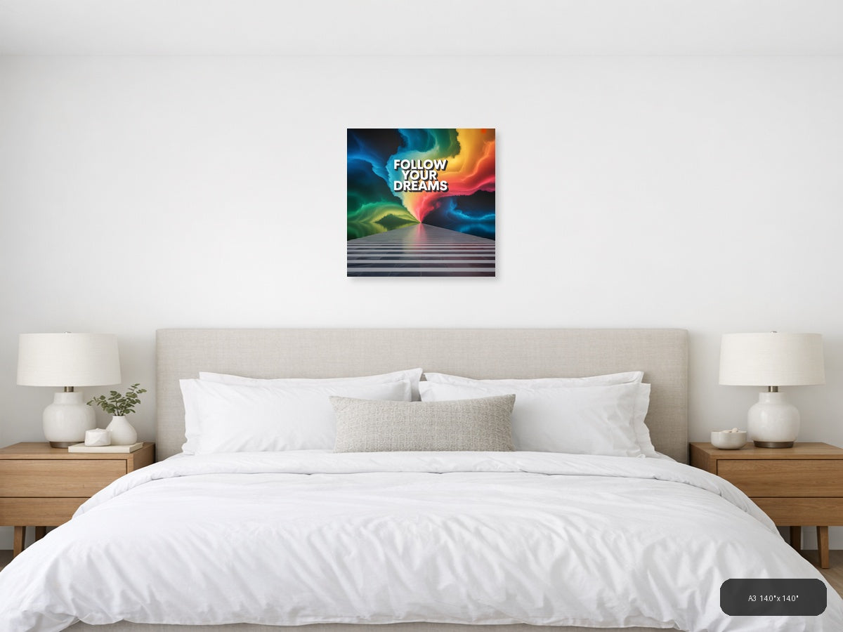 Colorful Abstract Light Rays Photography Wall Art — A3 / Bedroom