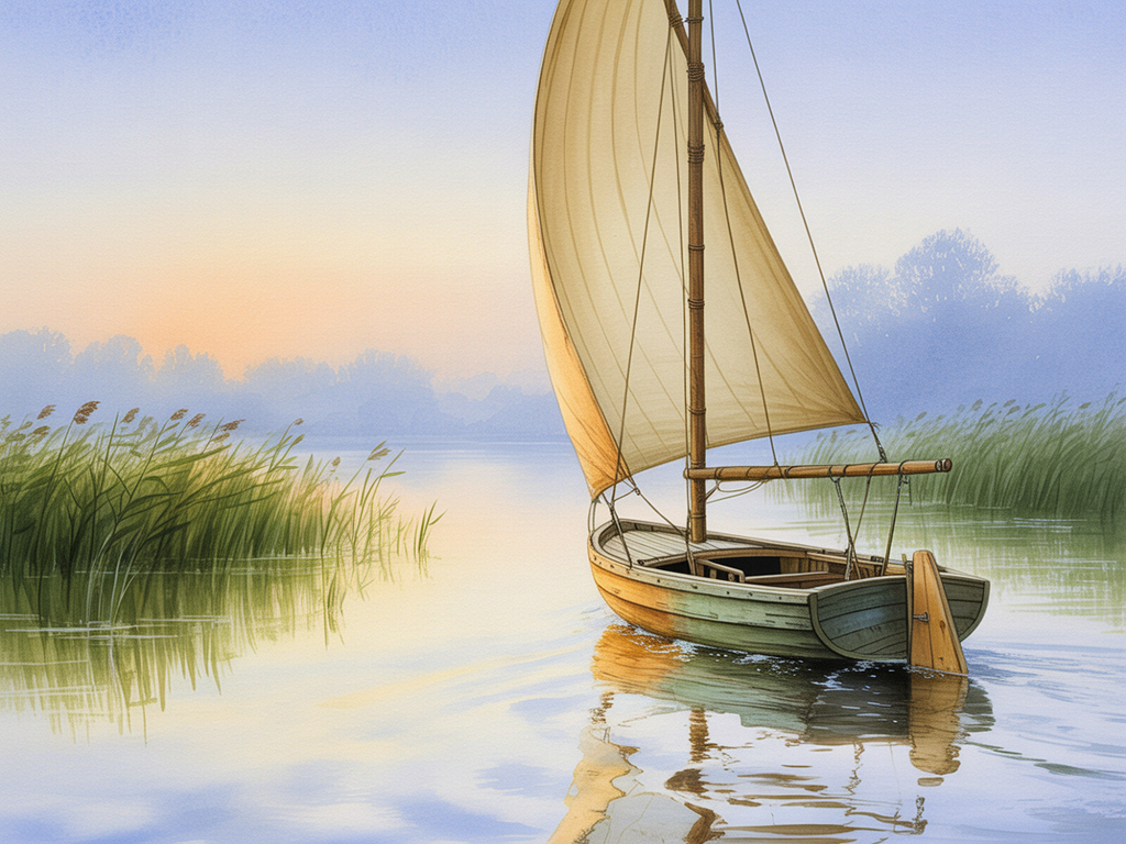 Boat — Watercolor (Landscape) Canvas Print | Watercolor Wall Art | A4 A3 A2 A1
