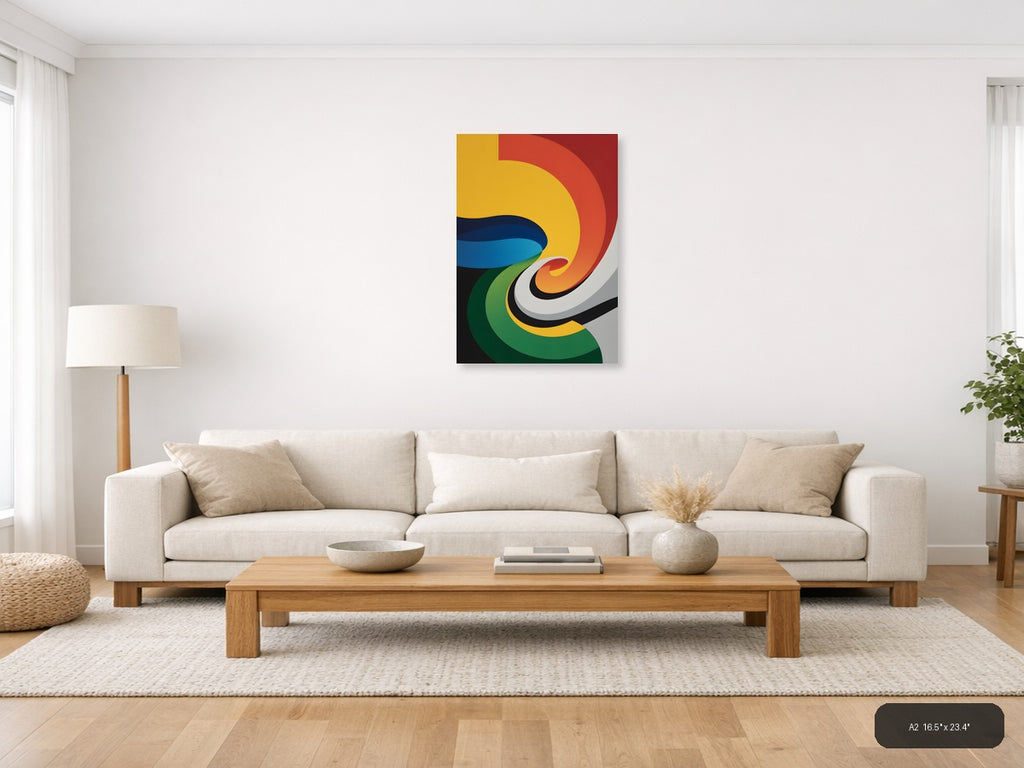 Colorful Abstract Spiral Layers Photography Wall Art — A2 / Living Room
