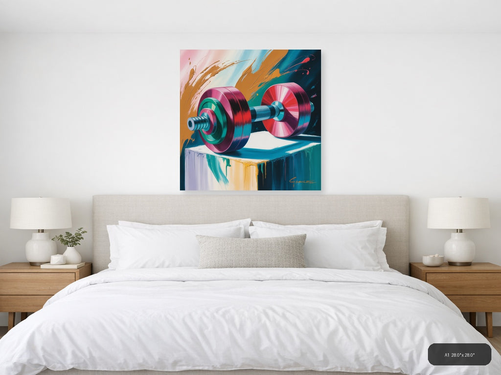 Dumbbell — Abstract (Square) Canvas Print | Abstract Wall Art | A4 A3 A2 A1 — A1 / Bedroom