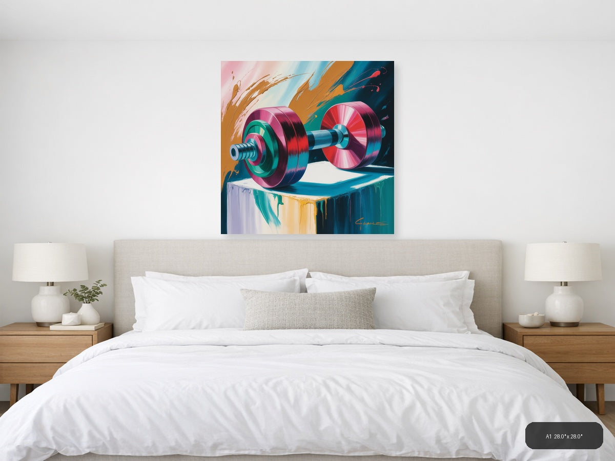 Dumbbell — Abstract (Square) Canvas Print | Abstract Wall Art | A4 A3 A2 A1 — A1 / Bedroom