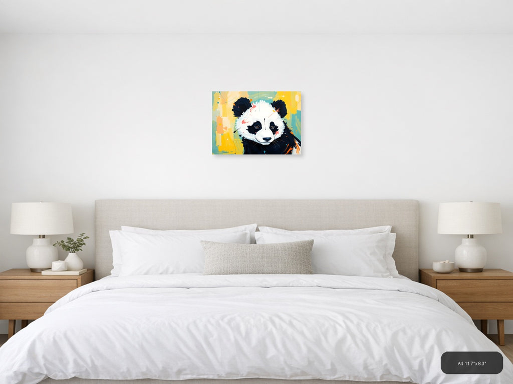 Abstract Panda Face Pop Art Modern Wall Art — A4 / Bedroom