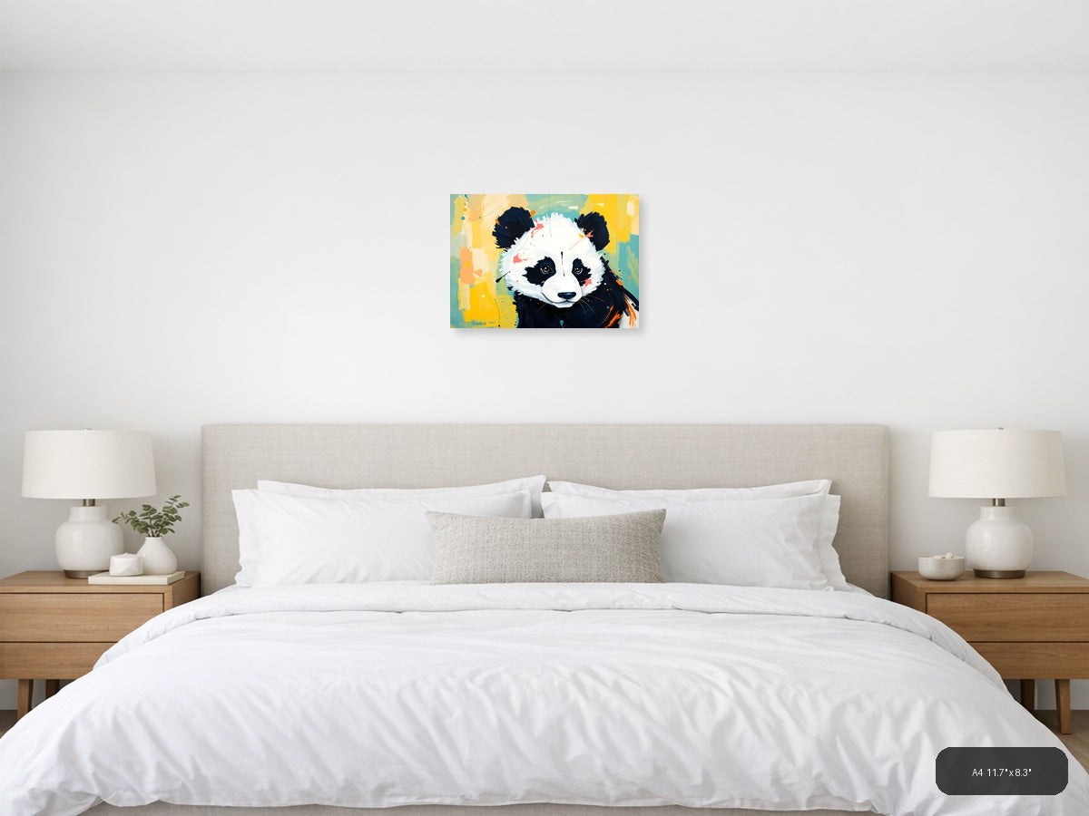 Abstract Panda Face Pop Art Modern Wall Art — A4 / Bedroom