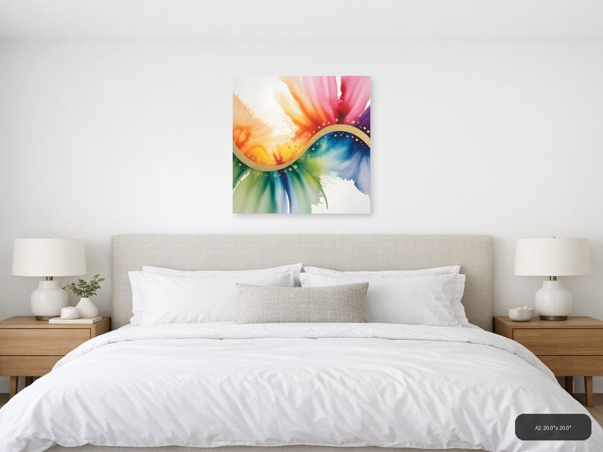 Colorful Watercolor Infinity Symbol Abstract Wall Art — A2 / Bedroom