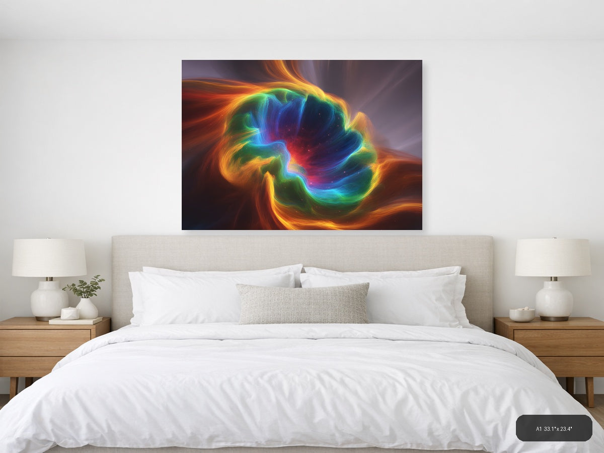 Colorful Abstract Energy Swirl Modern Wall Art — A1 / Bedroom
