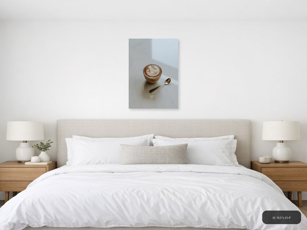 Minimalist Coffee Latte Art Wall Art — A2 / Bedroom