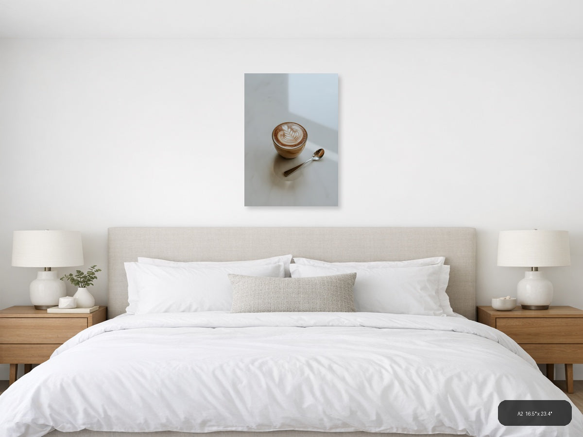 Minimalist Coffee Latte Art Wall Art — A2 / Bedroom