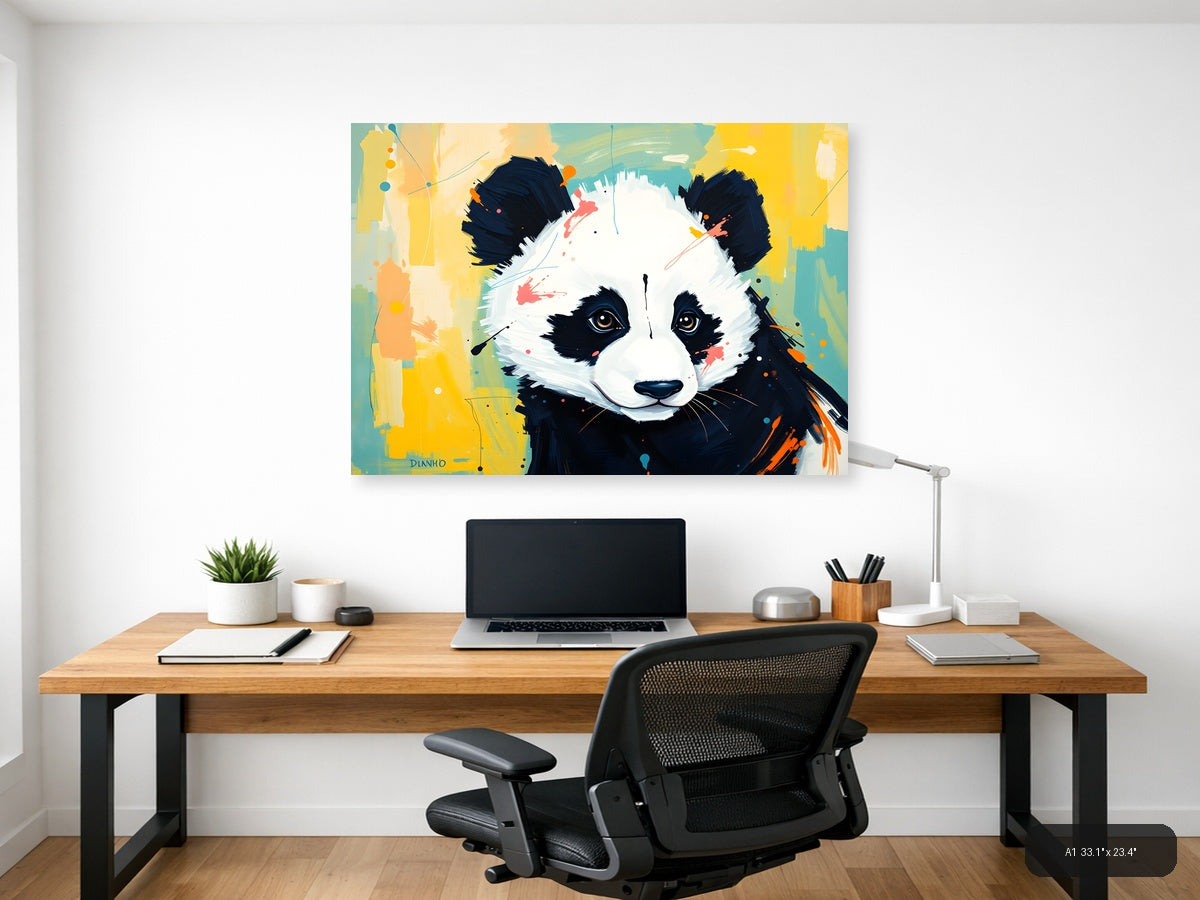 Abstract Panda Face Pop Art Modern Wall Art — A1 / Office