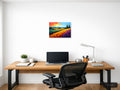 Tuscany Vineyard Sunset Abstract Landscape Wall Art — A4 / Office
