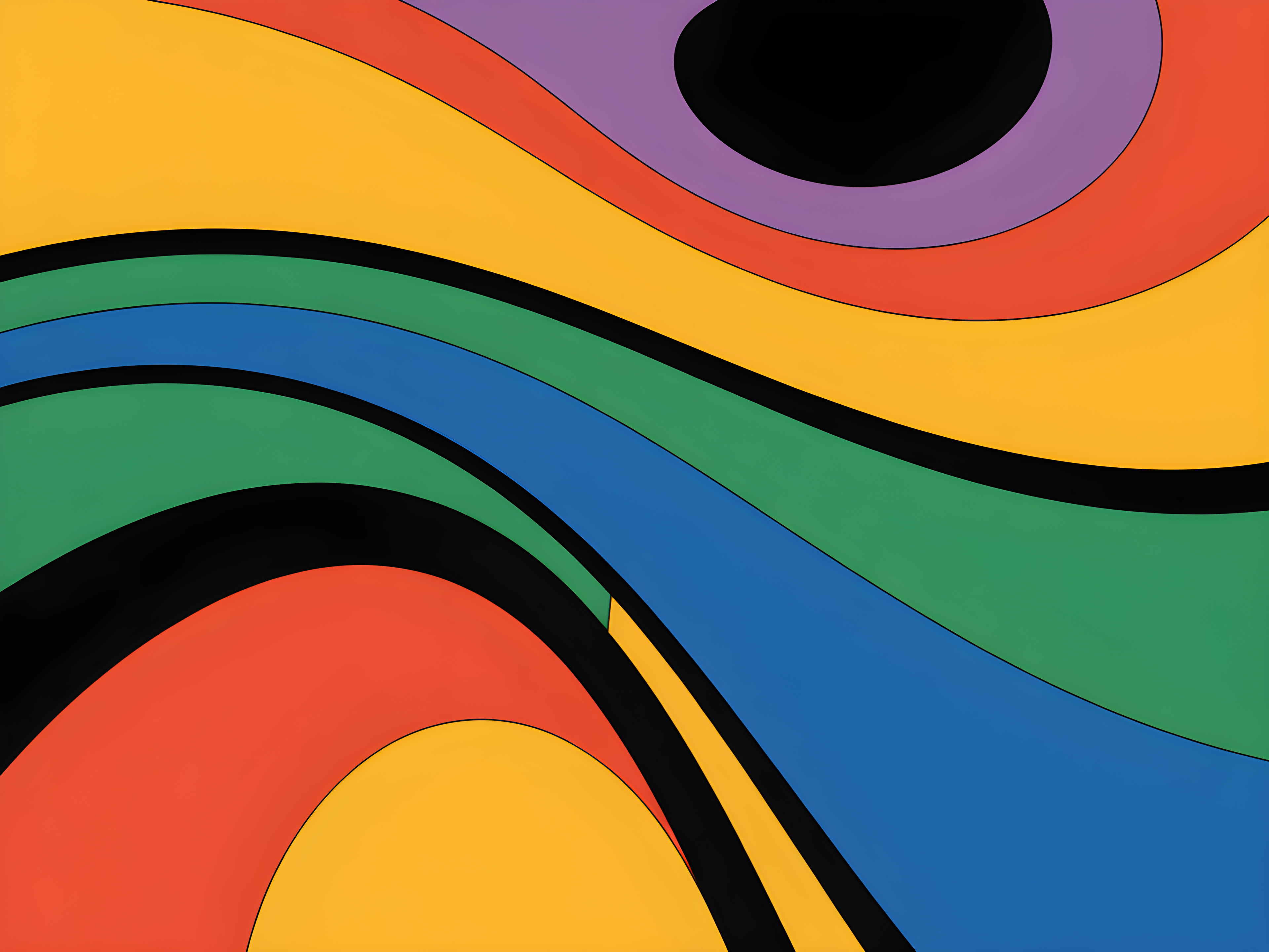 Colorful Abstract Waves Photography Wall Art