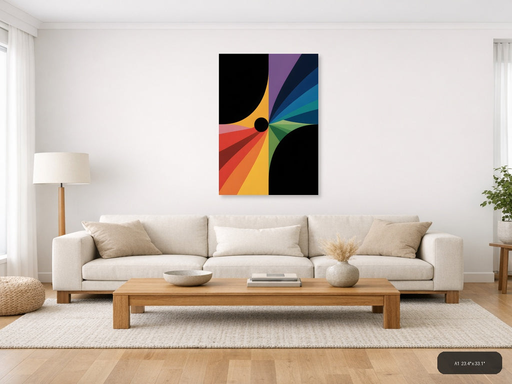 Colorful Radial Spectrum Circle Photography Wall Art — A1 / Living Room