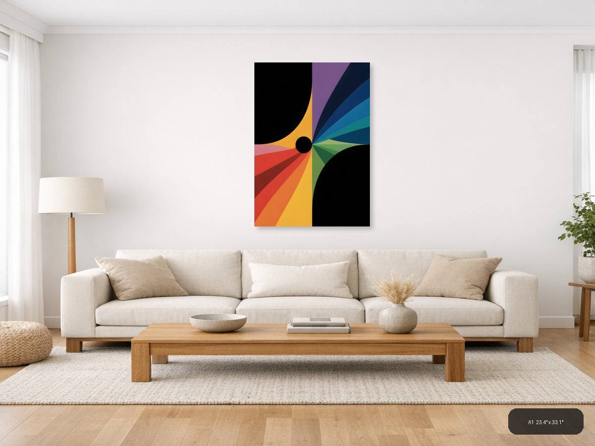 Colorful Radial Spectrum Circle Photography Wall Art — A1 / Living Room