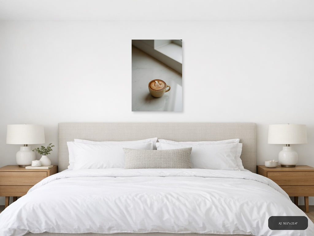 Minimalist Coffee Cup Latte Art Wall Art — A2 / Bedroom