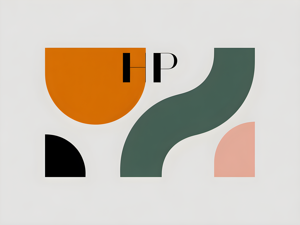 Minimalist Abstract Shapes in Orange, Teal & Pink Wall Art