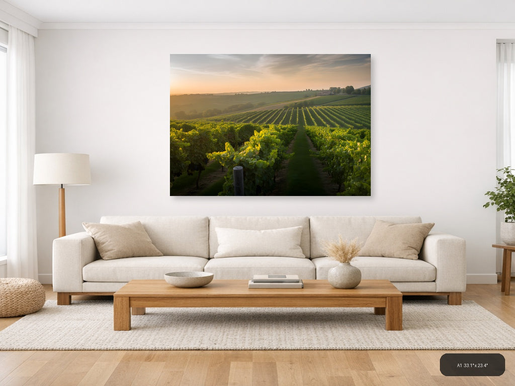 Wine — Photography (Landscape) Canvas Print | Photography Wall Art | A4 A3 A2 A1 — A1 / Living Room