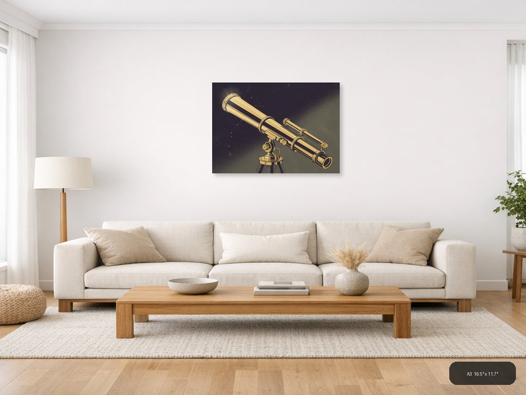Brass — Vintage (Landscape) Canvas Print | Vintage Wall Art | A4 A3 A2 A1 — A3 / Living Room