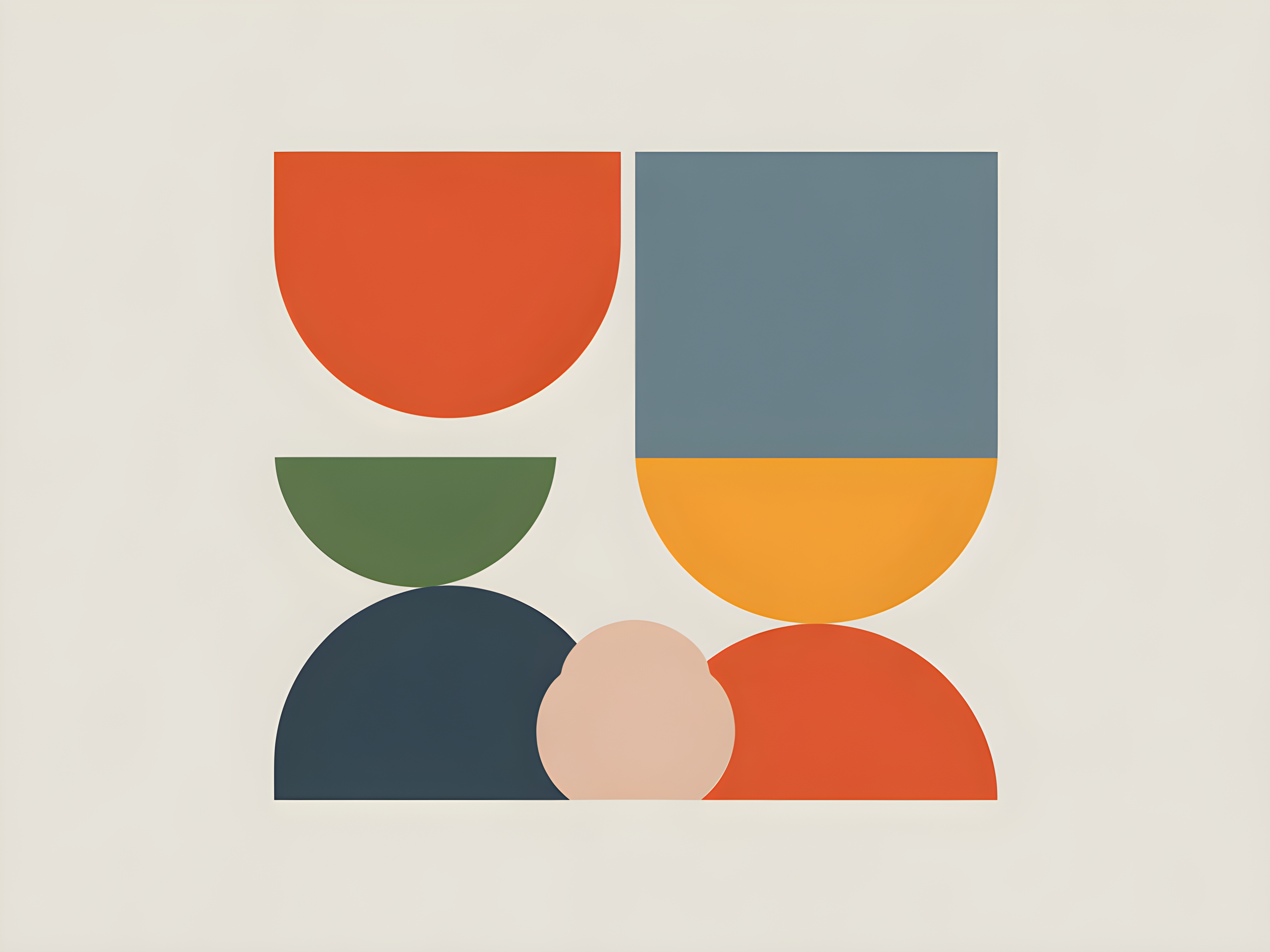 Minimalist Geometric Shapes Colorful Abstract Wall Art