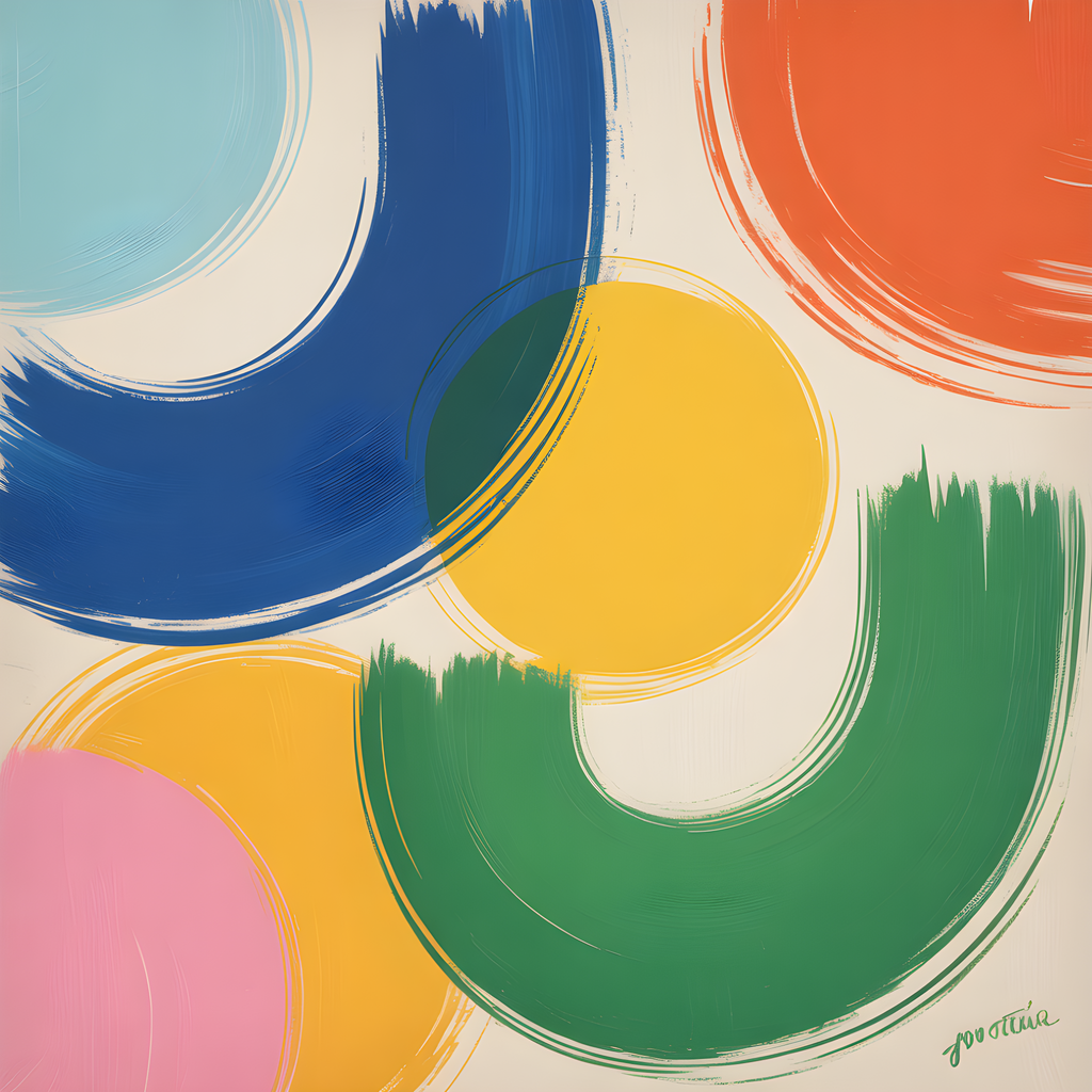 Colorful Abstract Circles Modern Wall Art