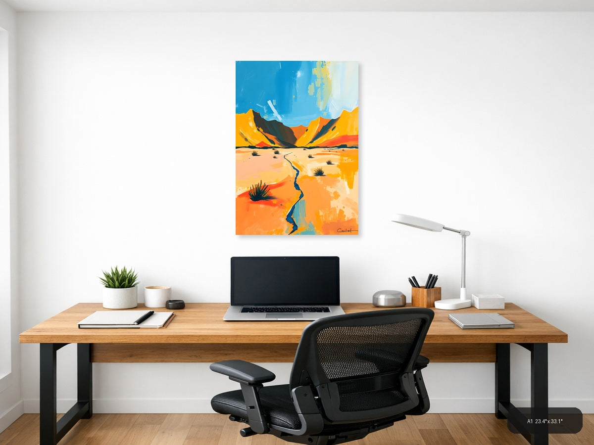 Desert Landscape Abstract Canvas - Modern Wall Art — A1 / Office