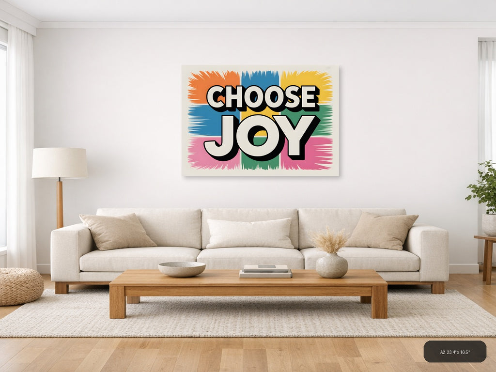 Choose Joy Abstract Colorblock Canvas Wall Art — A2 / Living Room