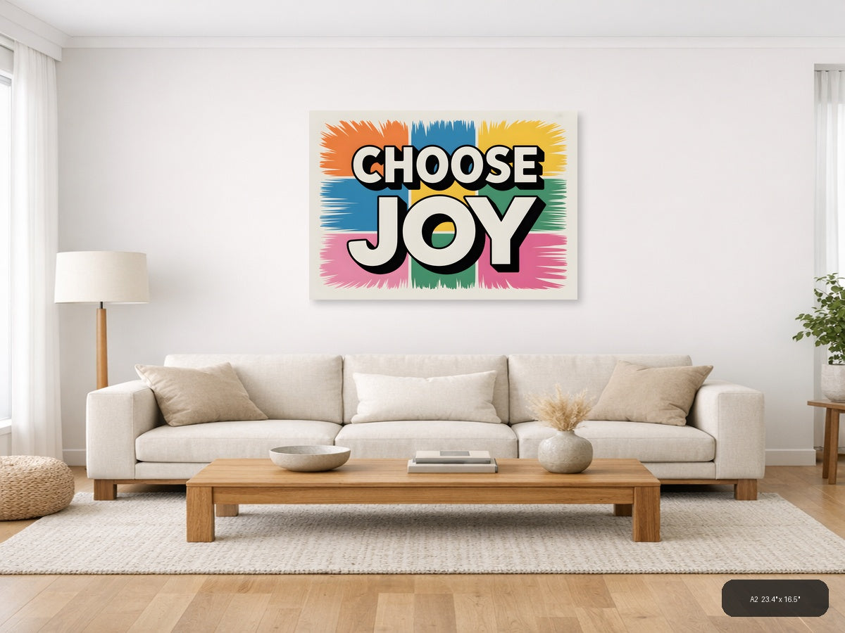 Choose Joy Abstract Colorblock Canvas Wall Art — A2 / Living Room