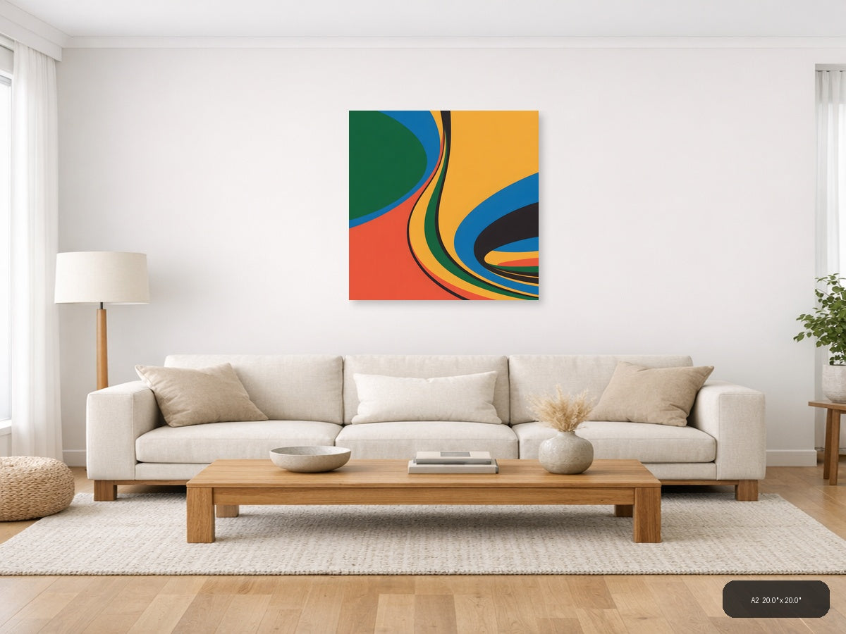 Colorful Abstract Wave Layers Photography Wall Art — A2 / Living Room