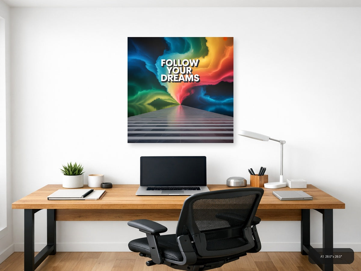Colorful Abstract Light Rays Photography Wall Art — A1 / Office