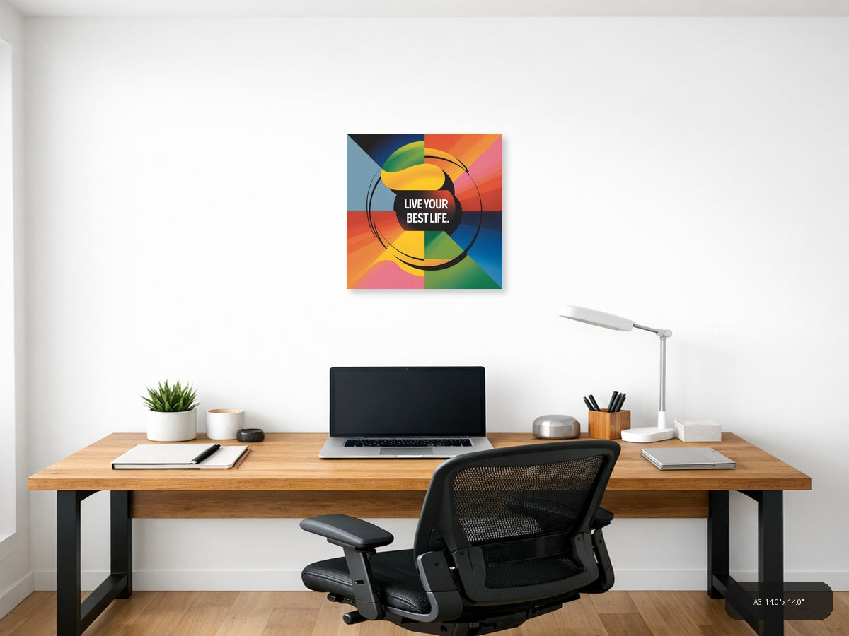 Colorful Abstract Circle Motivational Photography Wall Art — A3 / Office